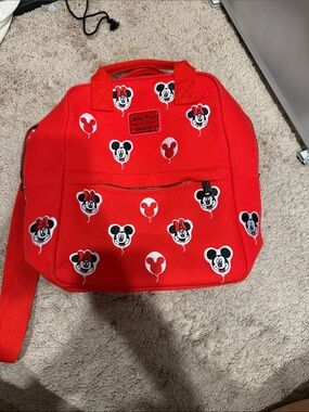 Loungefly Red Mickey & Minnie Balloon Embroidered Backpack